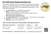 DIY infant feeding sanitation kit components handout