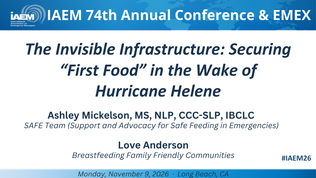 Title slide of the IAEM 2026 presentation