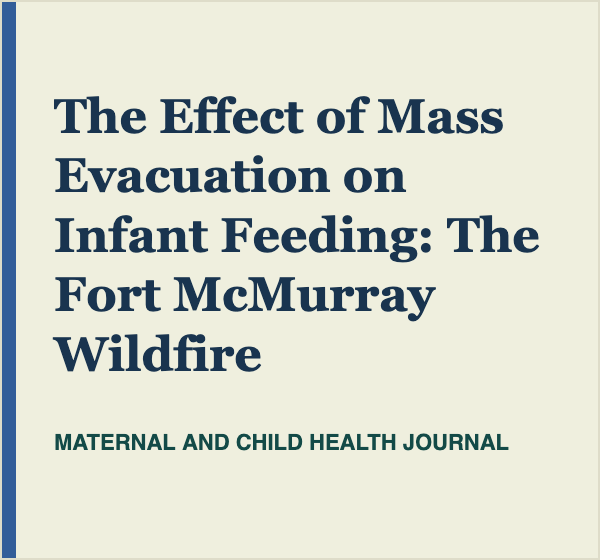 Research paper on infant feeding after the Fort McMurray wildfire