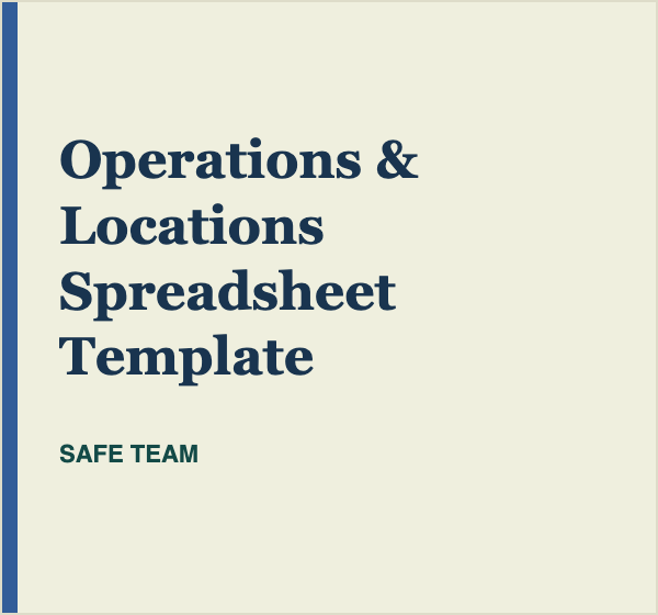 Operations and locations spreadsheet template