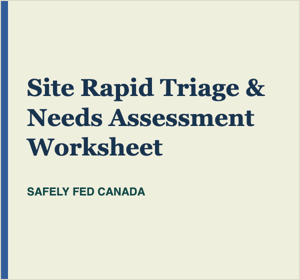 Safely Fed Canada rapid triage worksheet