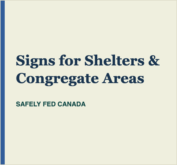 Safely Fed Canada signs for congregate areas
