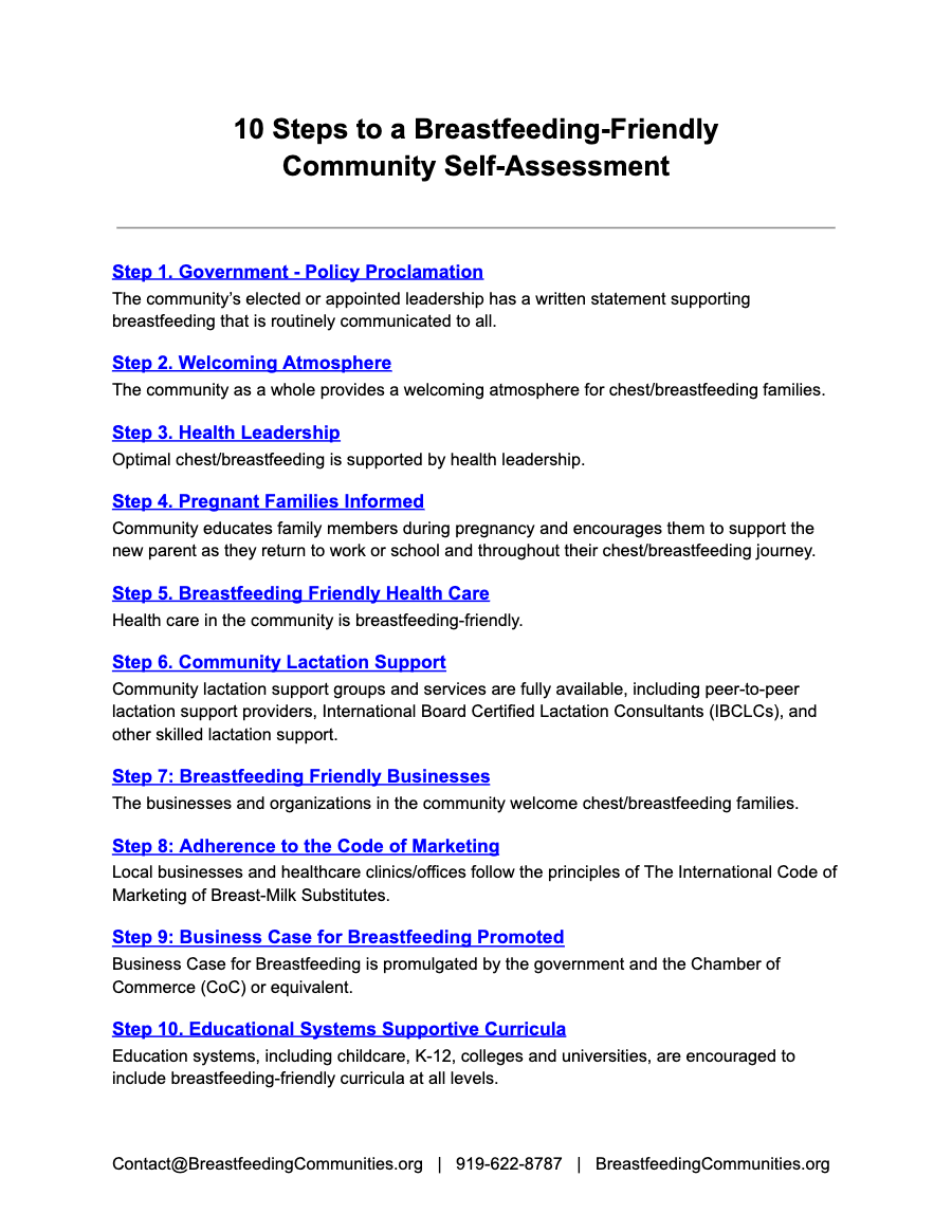 First page of 10 Steps BFFC Self Assessment Tool 3 2026