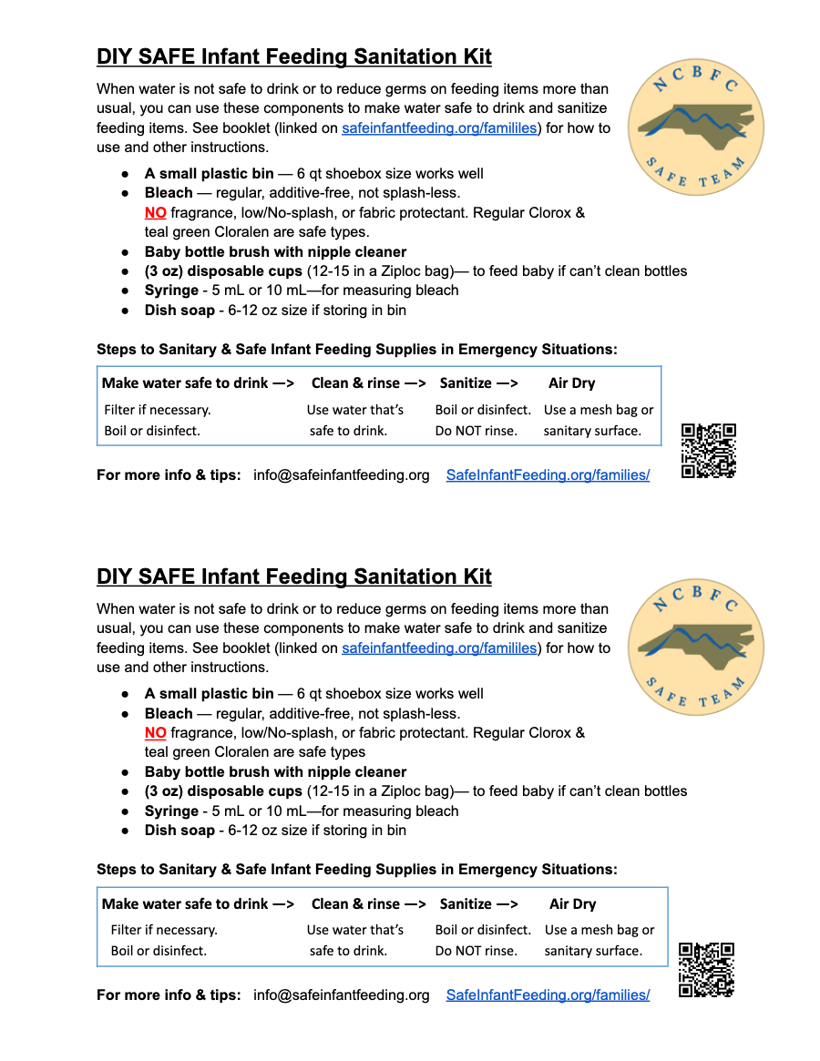 First page of DIY Sanitation Kit Components